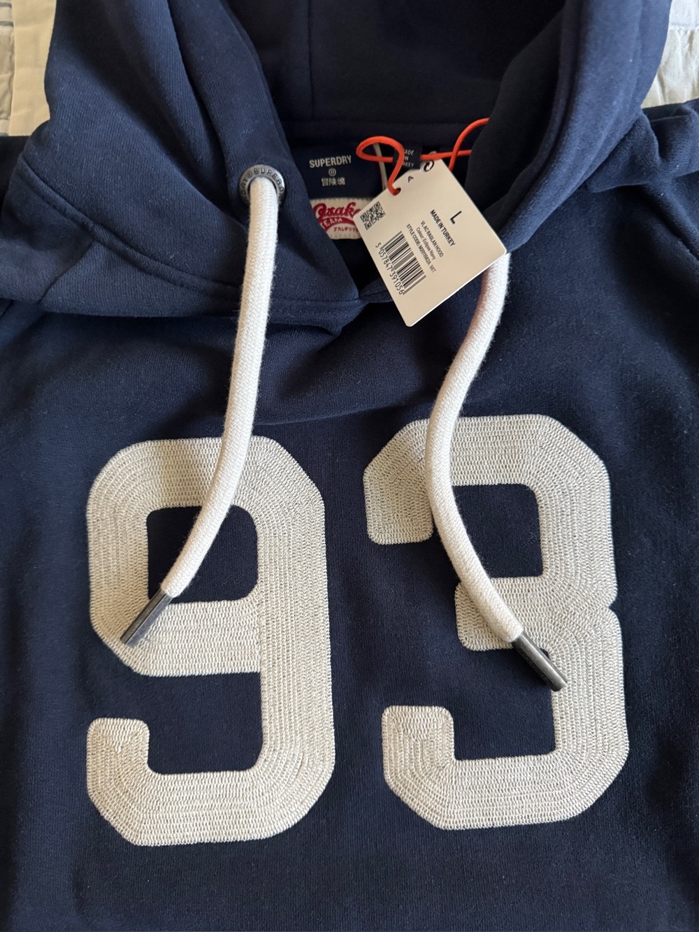 Superdry Navy Embroidered “93”Hoodie - Large